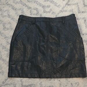 Shinestar Black Textured Mini Skirt